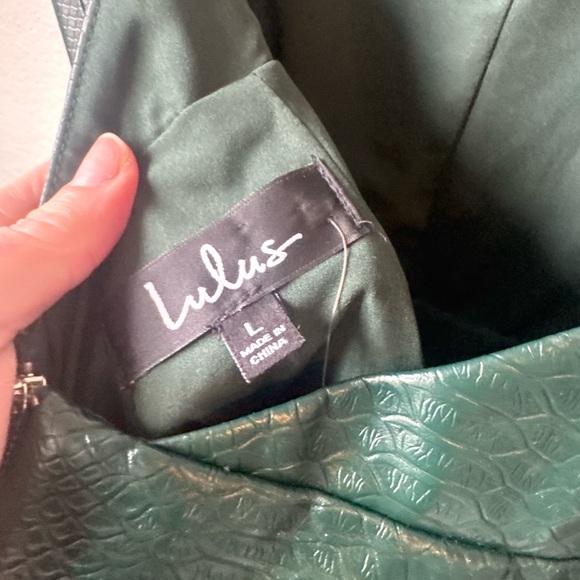 Lulus Elegant Green Faux Leather Dress - Picture 5 of 7